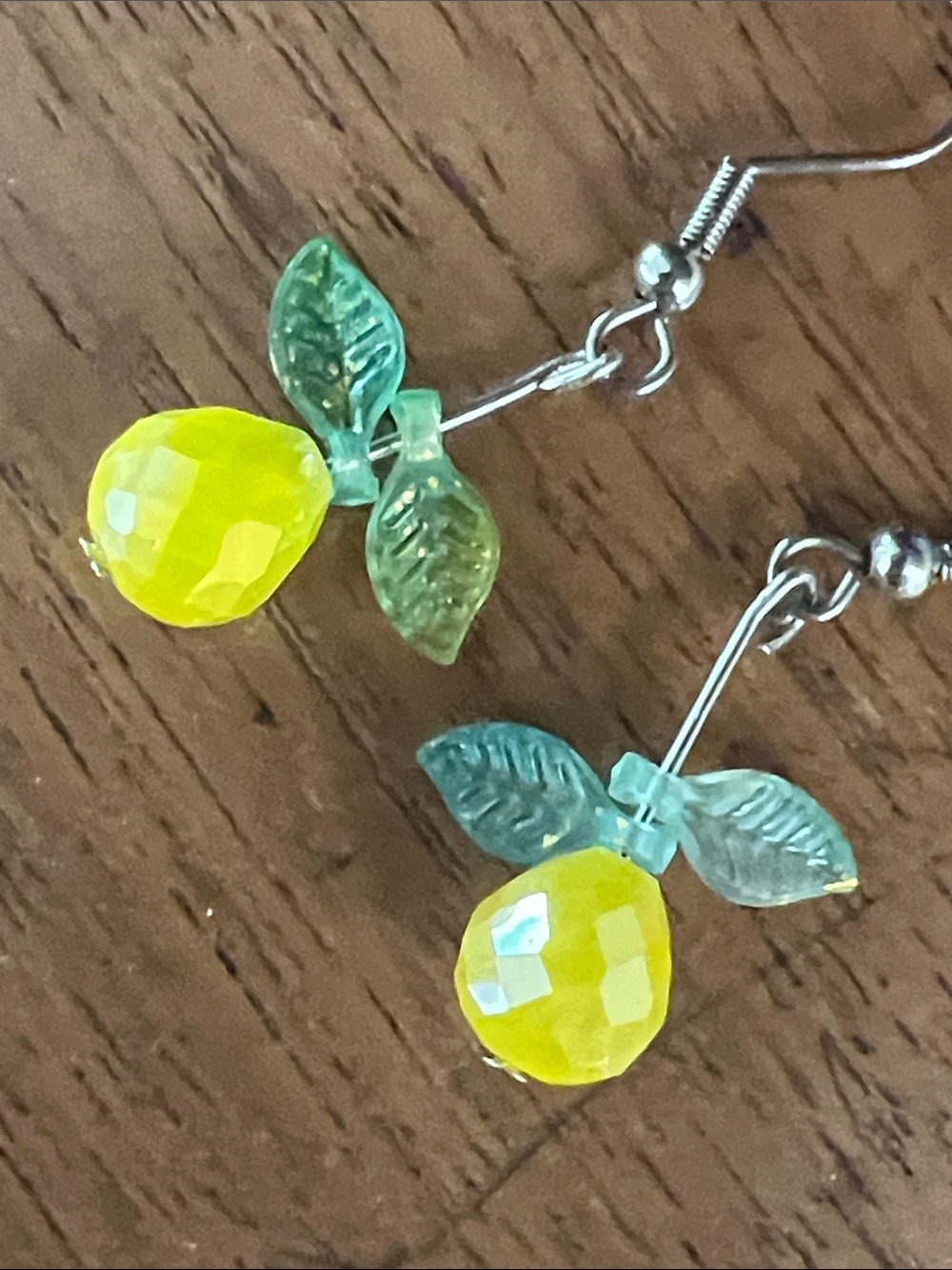 Handcrafted Lemon Fruit Crystal Dangle Earrings - Women Jewelry